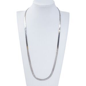 Vintage Sterling Silver 925 5.2mm Herringbone Chain Necklace 24"